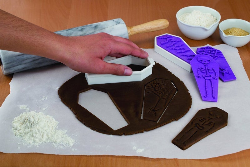 Tovolo Coffin Holiday Cookie Cutters, Templates Reverse, Dishwasher Safe - Set of 6 - Image 2